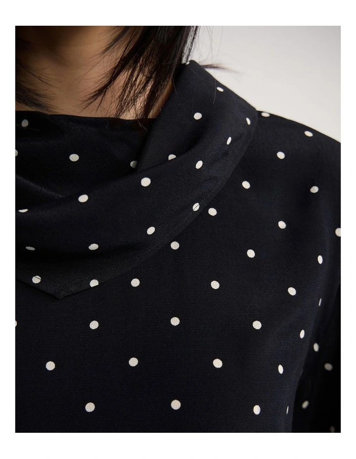 Poala Polka Dot Top in Black/Cream Spot image 6