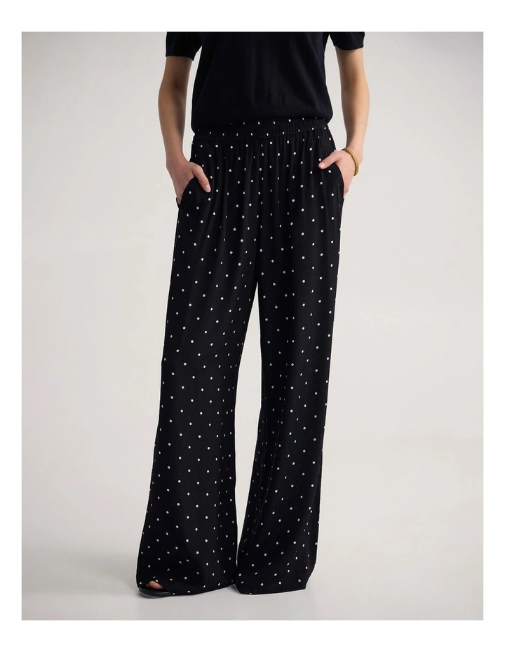 Chantelle Polka Dot Pant in Black/Cream Spot image 1