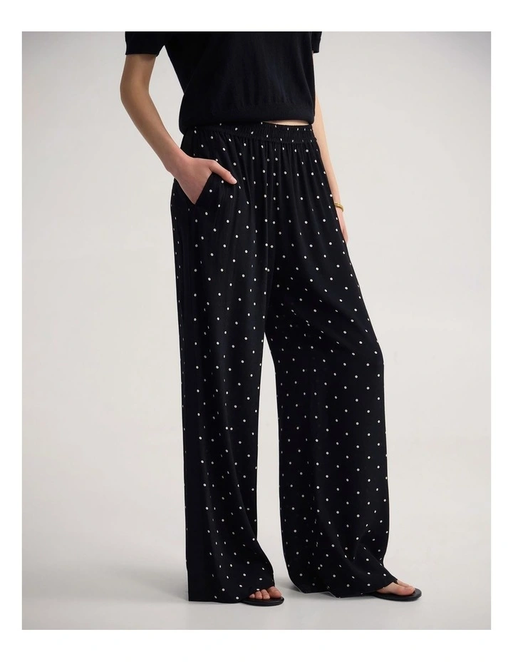 Chantelle Polka Dot Pant in Black/Cream Spot image 3