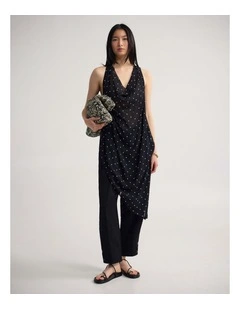 Jasmine Polka Dot Sheer Top in Black/Cream Spot