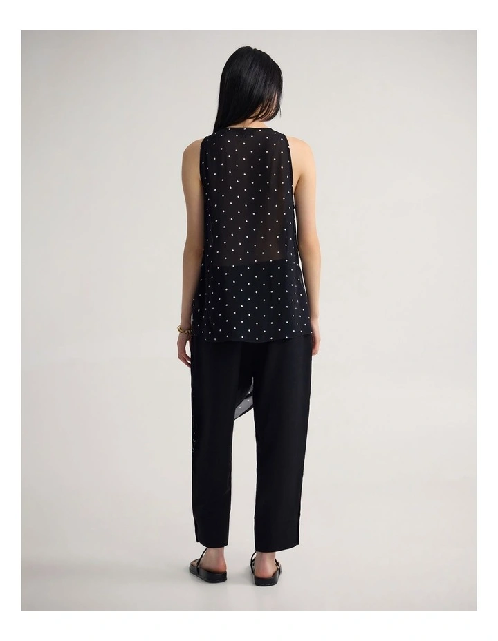 Jasmine Polka Dot Sheer Top in Black/Cream Spot image 2