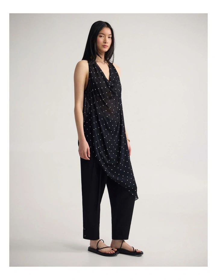 Jasmine Polka Dot Sheer Top in Black/Cream Spot image 3