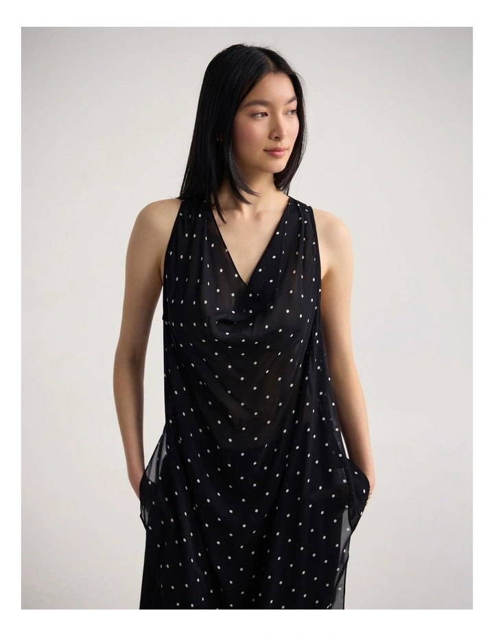 Jasmine Polka Dot Sheer Top in Black/Cream Spot image 4