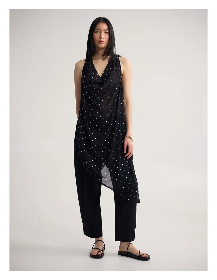 Jasmine Polka Dot Sheer Top in Black/Cream Spot image 5