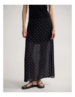 Maddi Polka Dot Skirt in Black/Cream Spot