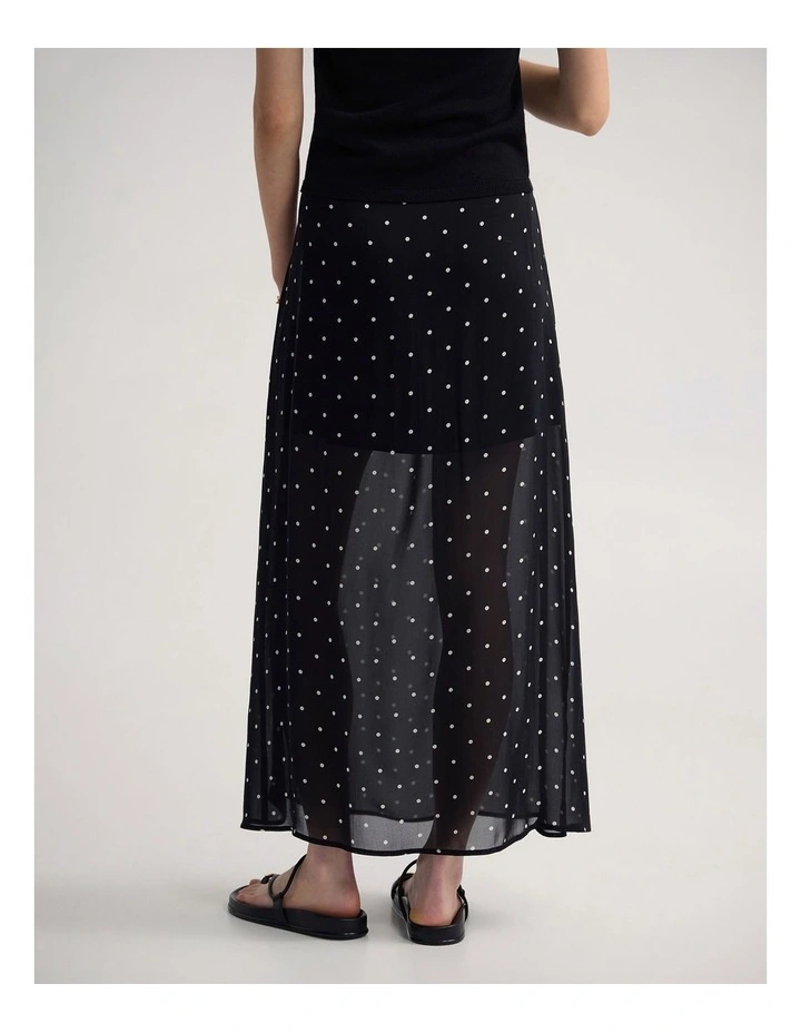 Maddi Polka Dot Skirt in Black/Cream Spot image 2