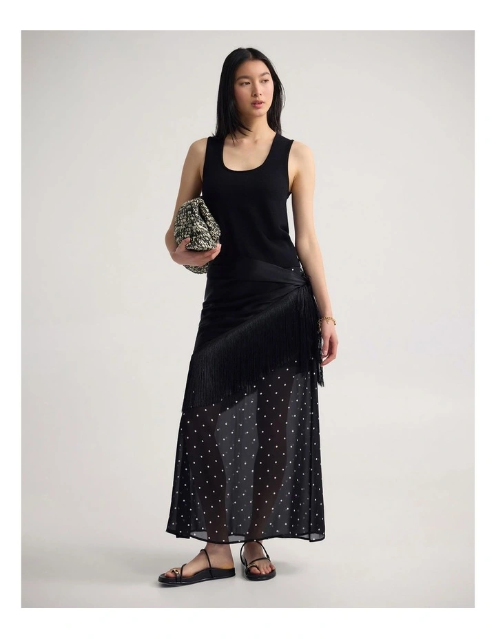 Maddi Polka Dot Skirt in Black/Cream Spot image 5