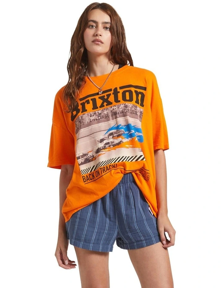 Back On Track Oversized Boyfriend Tee in Orange image 1