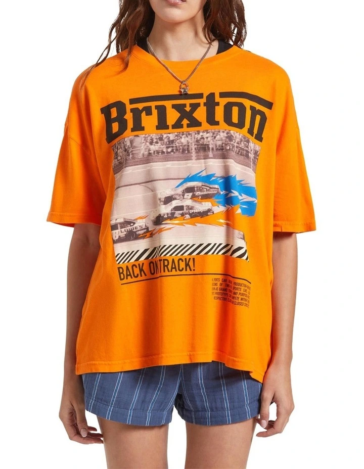Back On Track Oversized Boyfriend Tee in Orange image 3