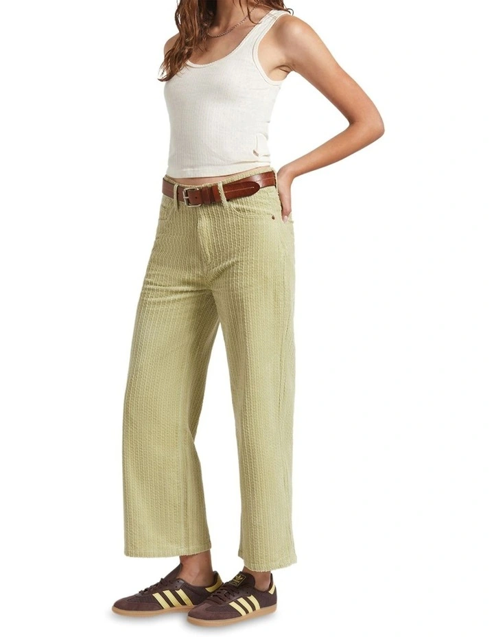 Margo Cropped 5 Pocket Pant in Beige image 3