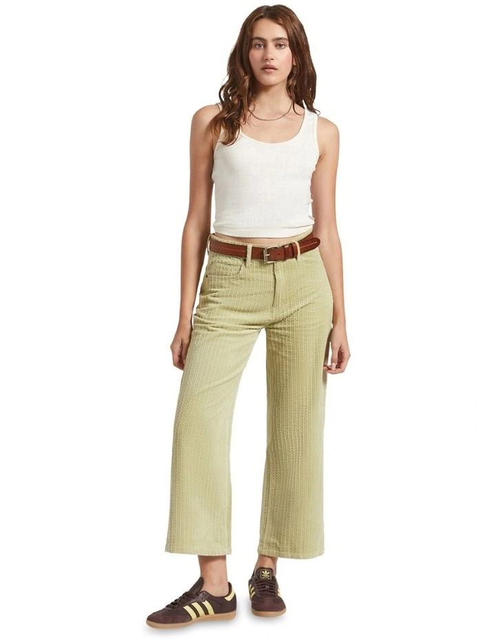 Margo Cropped 5 Pocket Pant in Beige image 4
