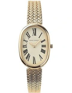 Fleur Oval Watch in Gold