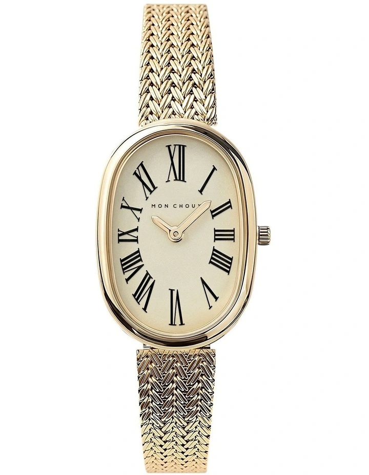 Fleur Oval Watch in Gold image 1