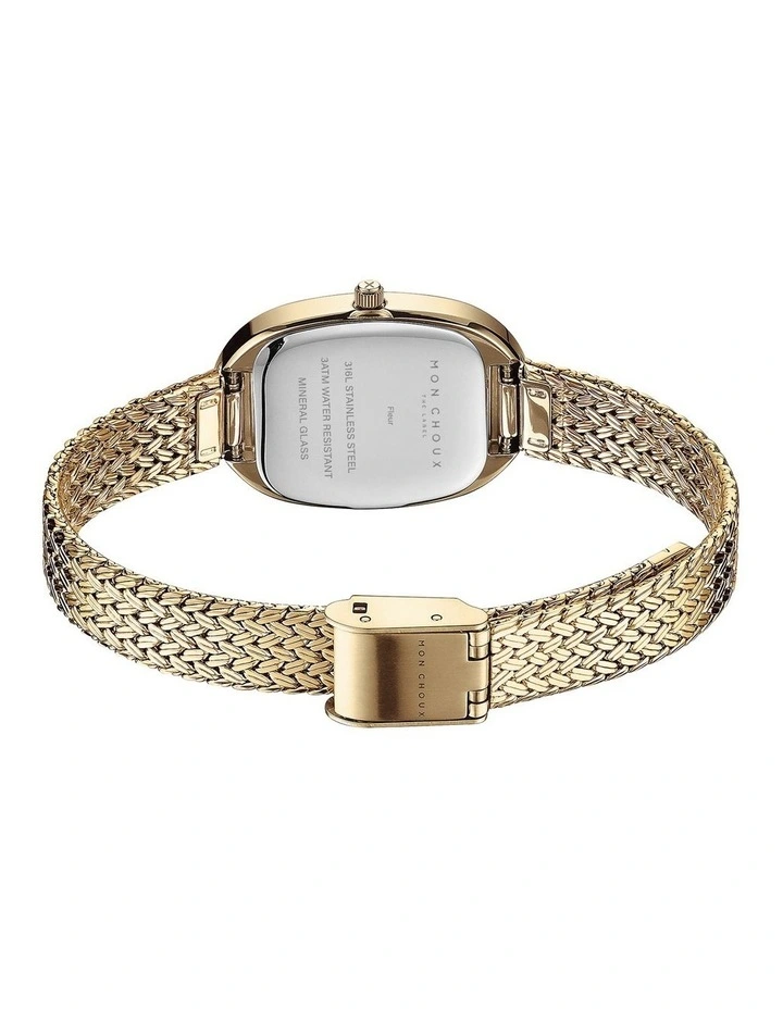 Fleur Oval Watch in Gold image 2