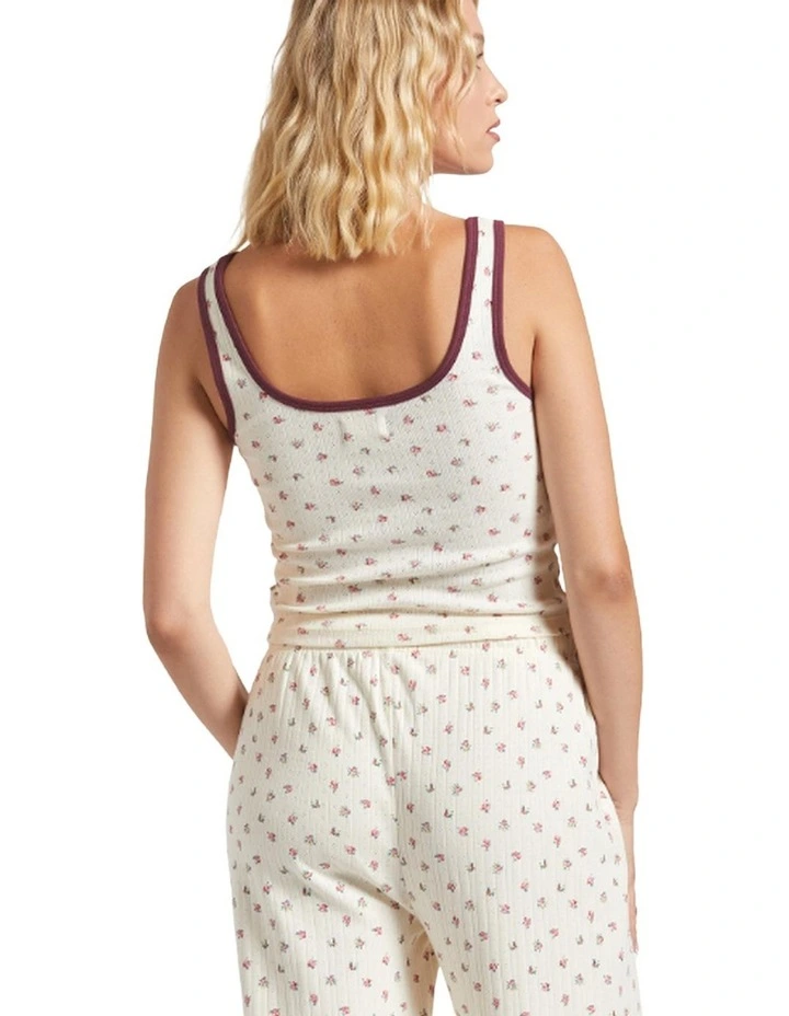 Off Duty A-Tank in Floral Pointelle image 2