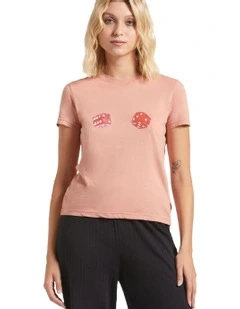 Tossed Dice Crew Tee in Italian Clay