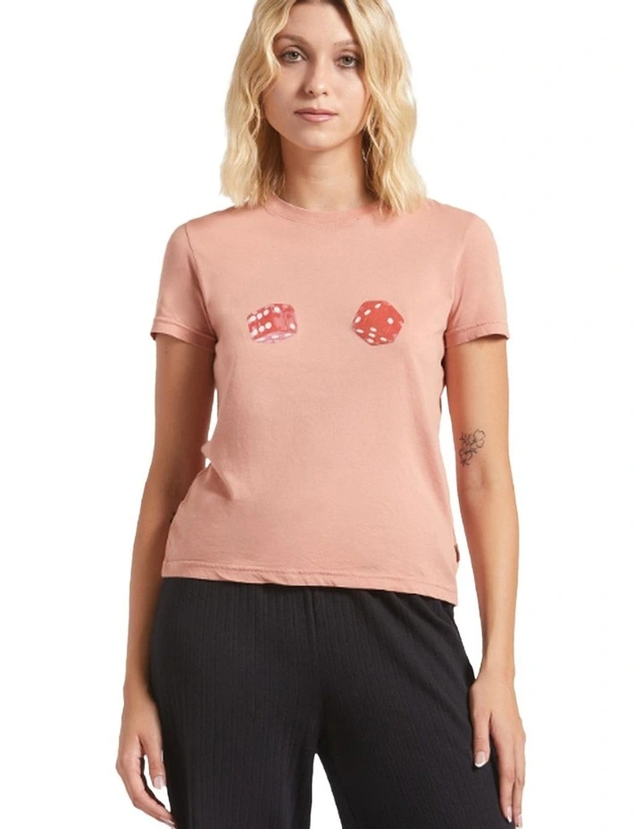 Tossed Dice Crew Tee in Italian Clay image 1