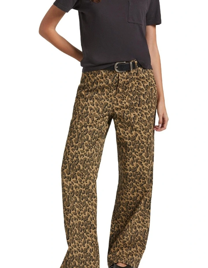 Jane Utility Wide Leg Pant in Brown Cheetah image 1