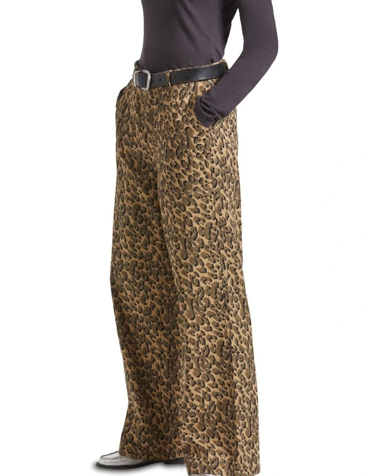 Jane Utility Wide Leg Pant in Brown Cheetah image 3