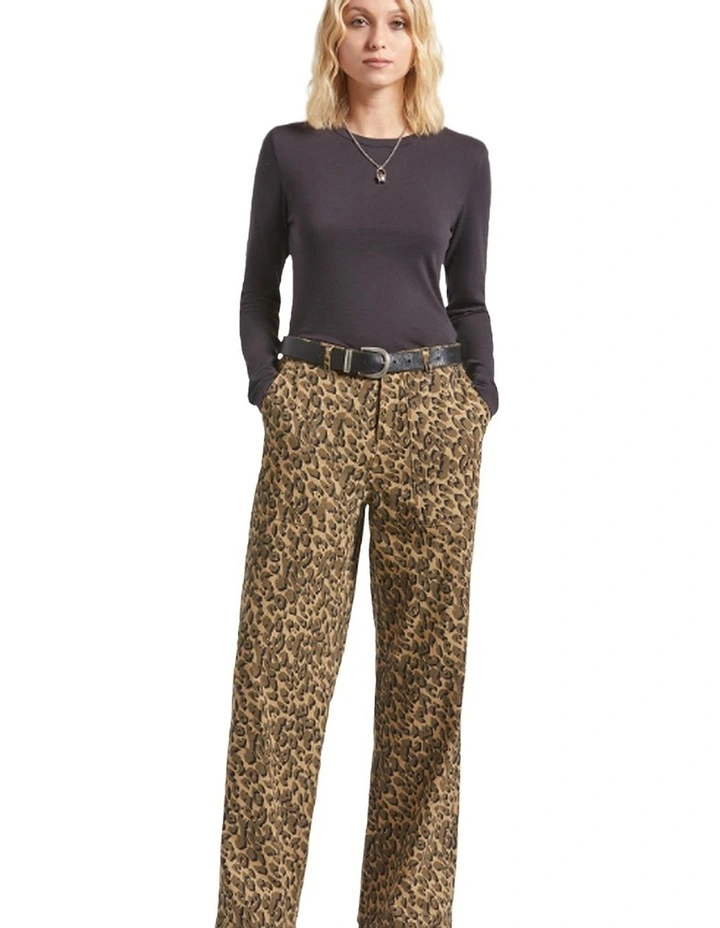 Jane Utility Wide Leg Pant in Brown Cheetah image 5
