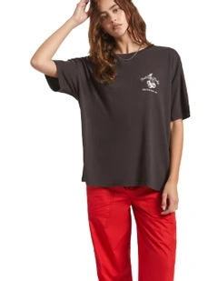 Feeling Lucky Oversized Boyfriend Tee in Black