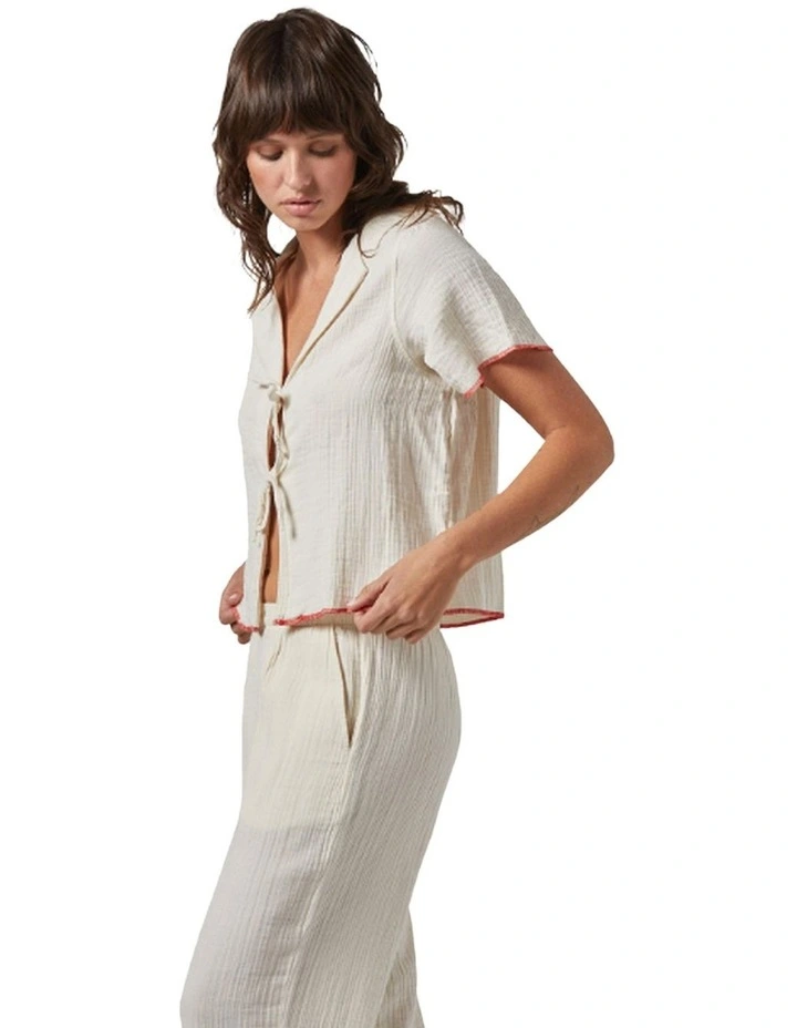 Wandering Tie Top in Off White image 3