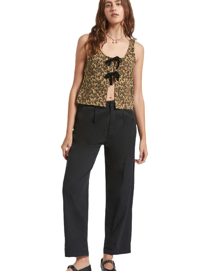 Magnolia Tie Top in Brown Cheetah image 4