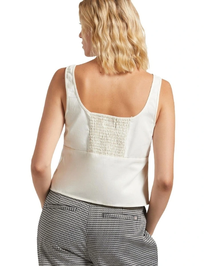 Magnolia Tie Top in Off White image 2