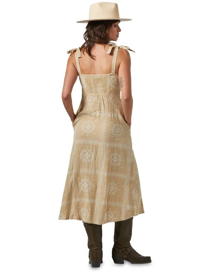 Wandering Tie Dress in Pale Khaki Bandana image 2