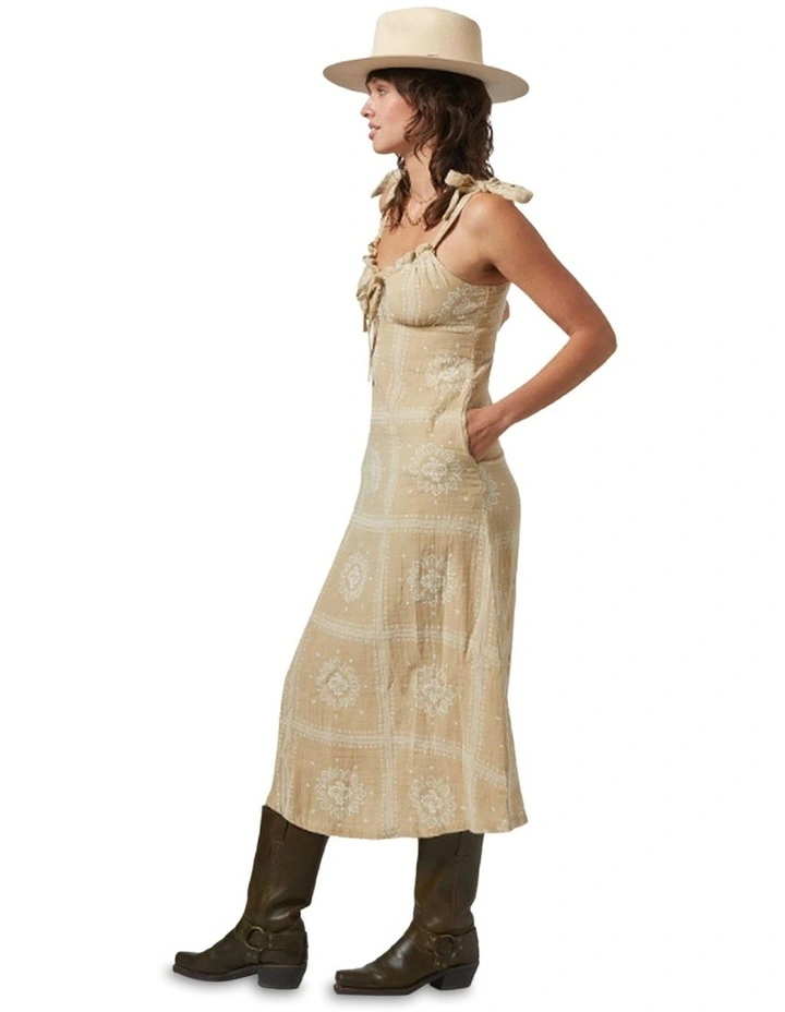 Wandering Tie Dress in Pale Khaki Bandana image 3