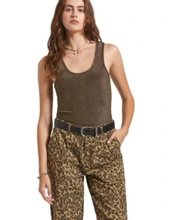 Off Duty A-Tank in Gold Metallic