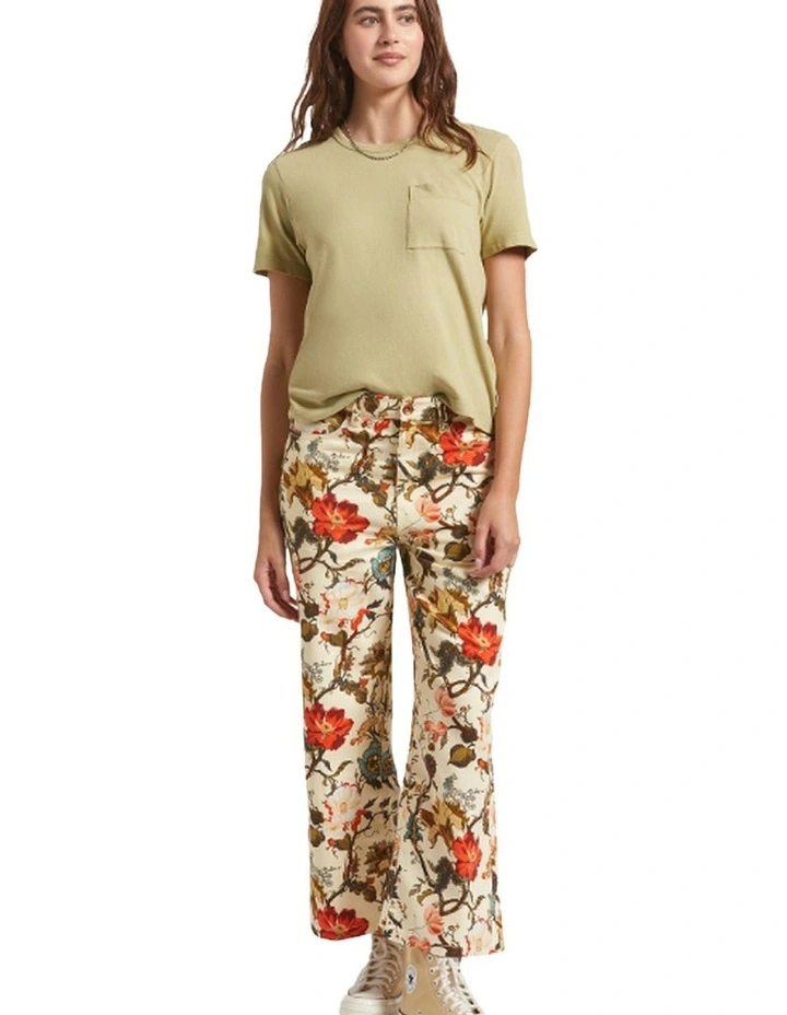 Margo Cropped 5 Pocket Pant in Botanical Floral image 4