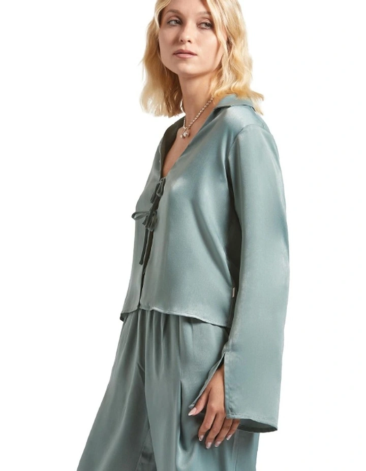 Soho Silky Top in Blue Green Shine image 3