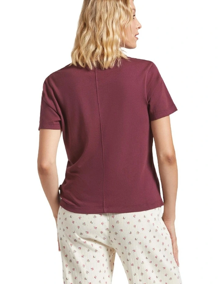 Carefree Organic Gd Perfect Tee in Port image 2