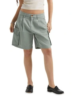 The Alba Baggy Carpenter Short in Washed Sage Green