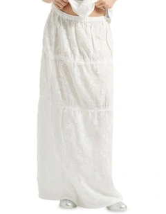 The Abigail Skirt in Off White Floral