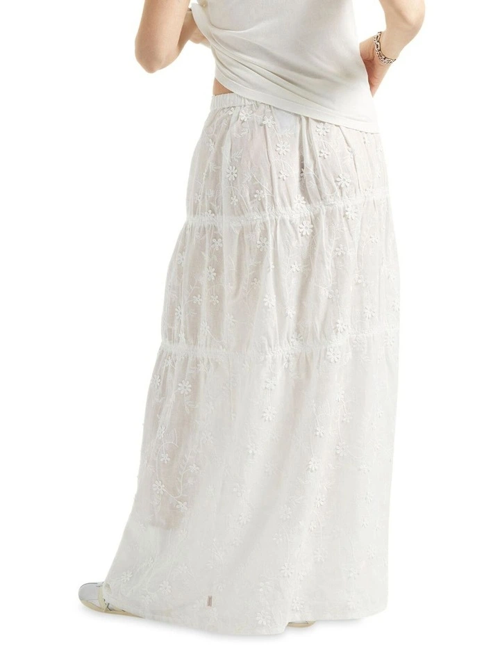 The Abigail Skirt in Off White Floral image 2