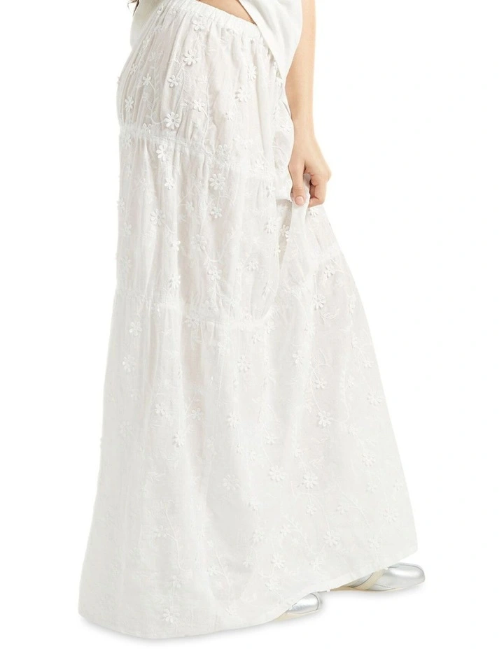 The Abigail Skirt in Off White Floral image 3