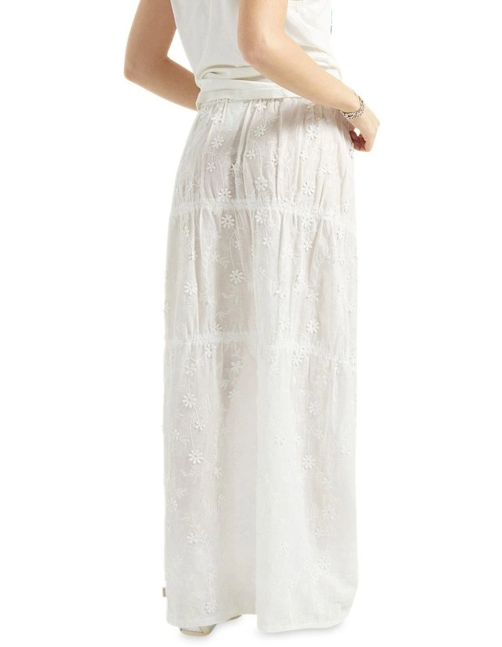 The Abigail Skirt in Off White Floral image 4