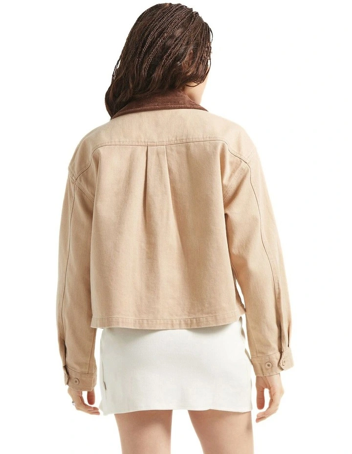 Utopia Patchwork Overshirt in Washed Timeless Taupe image 2