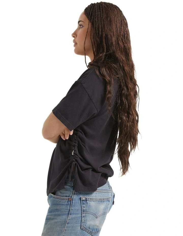Carefree Organic Gd Cinch Tee in Black image 3