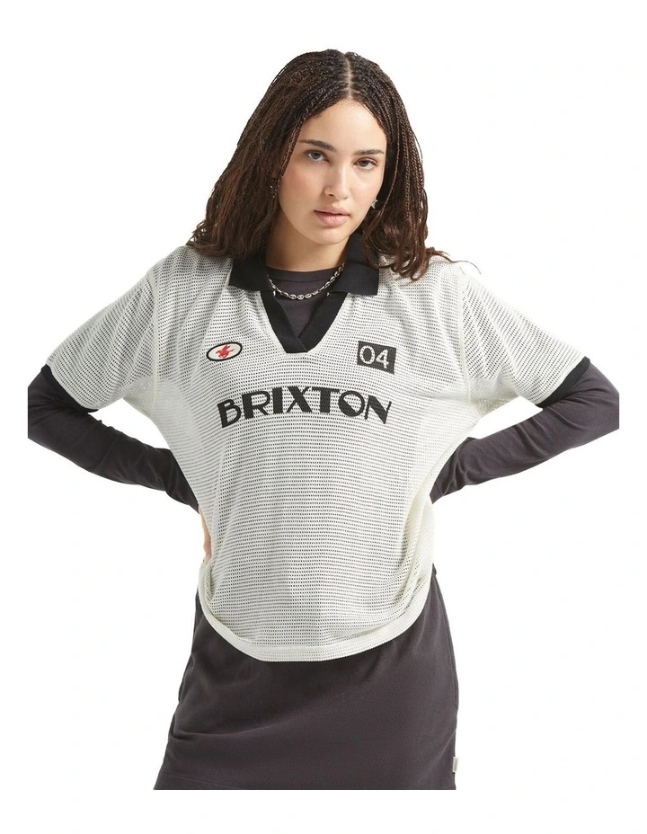 Varsity Tee in Off White/Black image 1