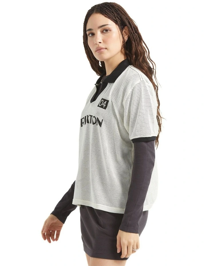 Varsity Tee in Off White/Black image 3