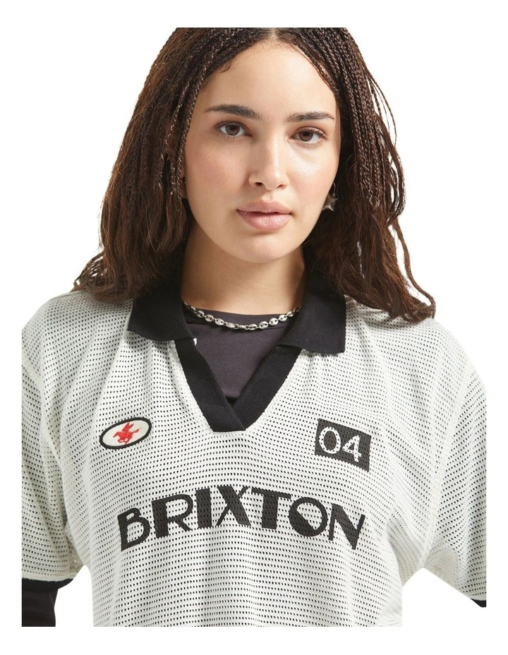 Varsity Tee in Off White/Black image 4