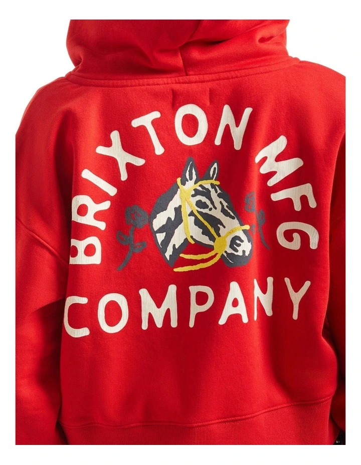 Trophy Horse Cropped Zip Hood in Adrenaline Rush image 3