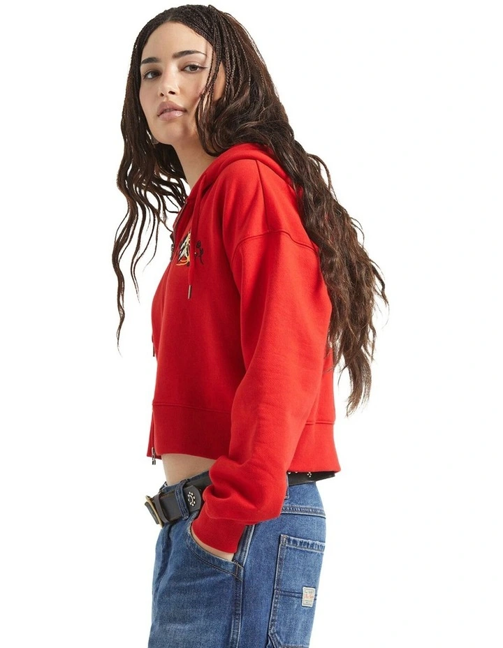 Trophy Horse Cropped Zip Hood in Adrenaline Rush image 4