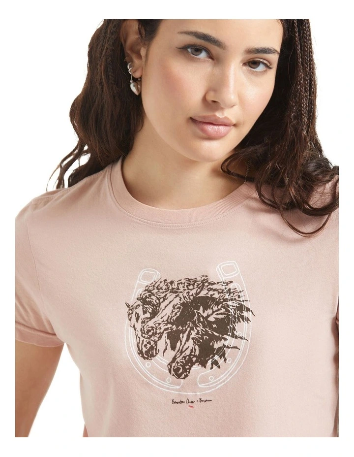 Pony Club Slim Crew Tee in Silver Pink image 3