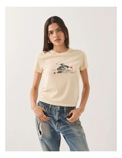 MID CENTURY RANCH SLIM CREW TEE WHITECAP