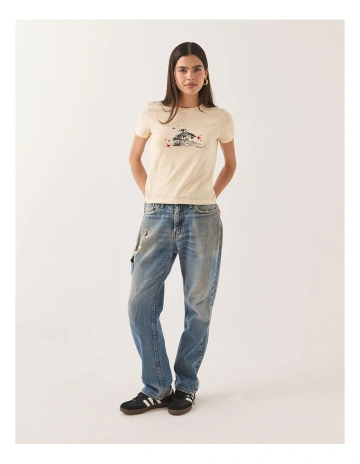 MID CENTURY RANCH SLIM CREW TEE WHITECAP image 3