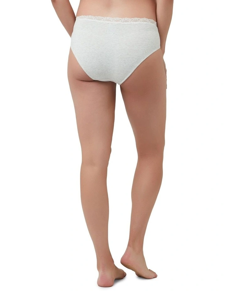 Organic Cotton Lacey Briefs in Silver Marle image 2